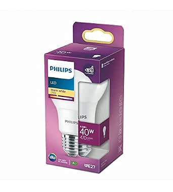 Philips LED Frosted E27 Edison Screw 5.5W (40 Equivalent) Non-Dimmable Warm White Single Pack