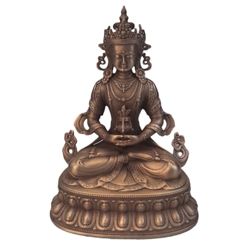 無量寿如来 阿弥陀如来 如来像 チベット仏教の無量寿如来像 ミニ 小型 仏像 風水グッズ 守護仏 魔除け 厄除け お守り 開運グッズ 富と幸運 オブジェ 敬老の日 卒業式 プレゼント インテリア 銅色 高さ10cm