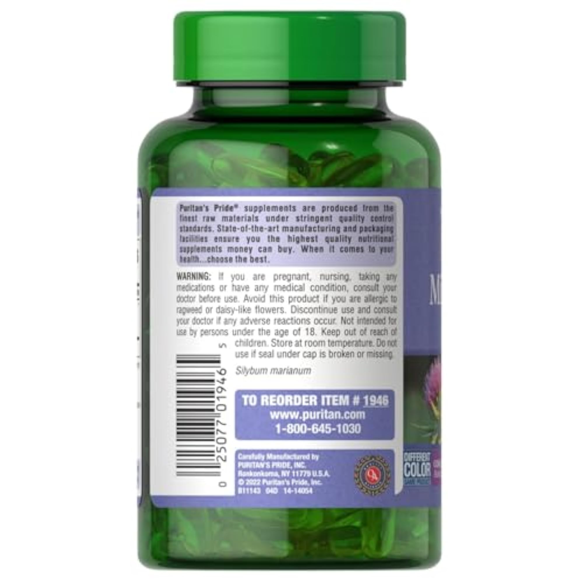 Milk Thistle 4:1 Extract 1000 mg Softgels