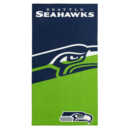 Image of Northwest NFL Seattle Seahawks Microfiber Beach Towel, 30 x 60 Inches - Quick Dry, Sand Resistant, Lightweight, Highly Absorbent, Incisor Design