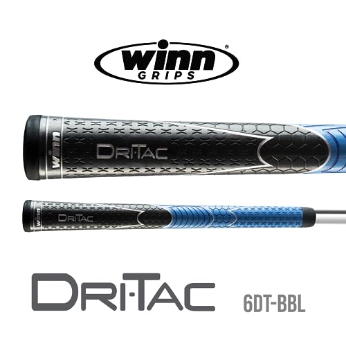 Winn Dri-Tac Midsize Golf Grip Black Blue +1/16 Inch