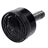 Fenrir Motorcycle Seat Anti Theft Bolt Security Screw Kit 304 Stainless Steel Metal Engraving Skull Horseshoe Motif Compatible with Harley Davidson 1997-Now Sportster Softail Dyna Touring (809-Y010)