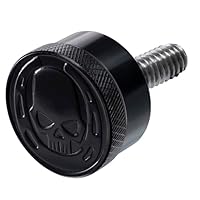 Fenrir Motorrad Diebstahlschutz Sitze Sicherheitsbolzen-Set Sitzbolzen Schraube 304 Edelstahl Metallgravur Totenkopf-Hufeisen kompatibel mit Harley Davidson 1997-heute Sportster Softail Dyna Touring