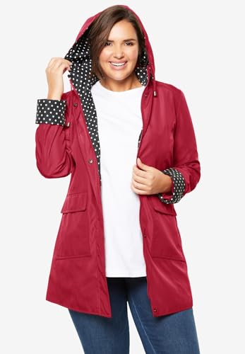 Woman Within Plus Size Dot Trim Raincoat4