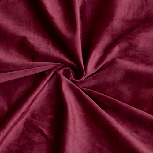 Image of High Sofa Quality Velvet Solid Grommet Room Darkening Eyelet Door Curtains for Living Room (8 Feet, Light Maroon) - Set of 2 Pieces
