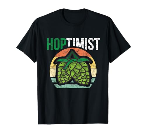 Funny Retro Beer Saying Hoptimist Hops Party Oktoberfest T-Shirt