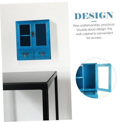 Meuble d'appoint compact bois bleu pour ranger une petite cuisine