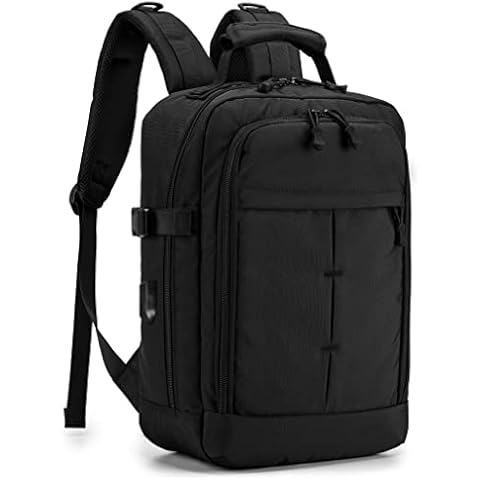 BAGZY Travel Backpack Ryanair Cabin Bags 40x20x25 Laptop Backpack 15.6 inch Underseat Hand Luggage Oxford Backpack Cabin Suitcase Daypack USB Port for Office/College (Black) Cover