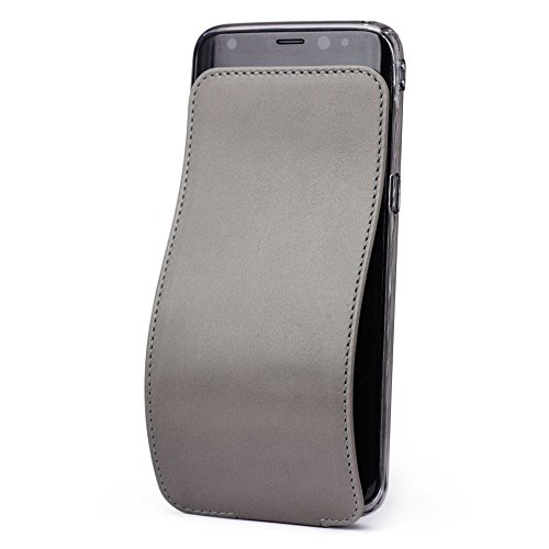 Best Review Marcel Robert - Folio Case for Galaxy S8 - Patented Model - Natural Genuine Leather - Handmade in France - [ Grey Dolphin ]