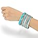 Ensoul Shiny Silver With Turq Color Mixed Multi Metal Bangles Bracelets Set Fashion Jewelry For Women 13Pcs/Set