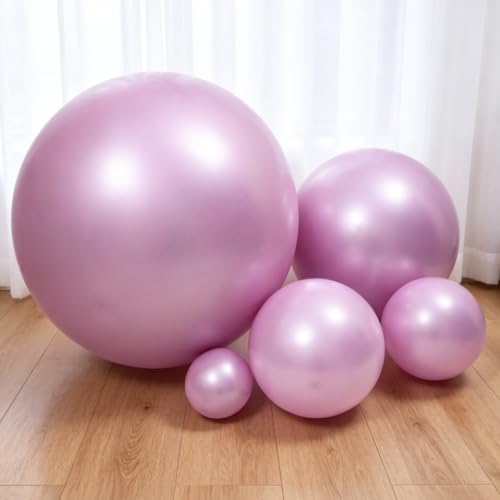 Image of KALOR Metallic Pink Balloons, 100 pcs 5 inch Thick Latex Chrome balloons for Balloon Garland Arch, Birthday Decoration, Wedding Party, Baby Shower Decorations