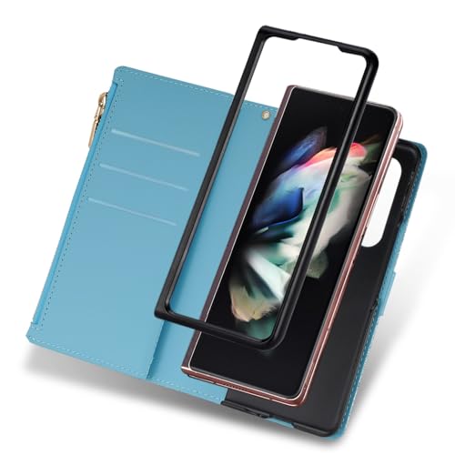 Housse Galaxy Z Fold 5 en cuir pailleté rose de qualité supérieure