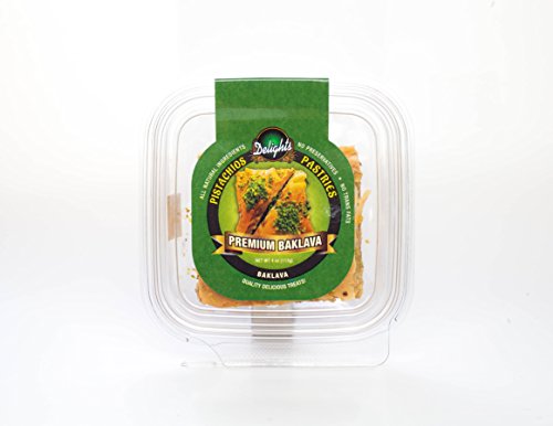 Baklava Pastry Dessert - All Natural Premium Quality Ingredients, Individually Packaged 4 Oz. Serving, 12 Pack - By Pistachios Delights