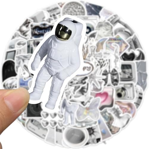 Image of 60PCS Aesthetic Silvery Stickers Y2K Sticker for Teens Adults Vinyl Waterproof Retro Vintage Stickers for Journaling Water Bottles Laptop Scrapbook Phone (Silvery Sticker)