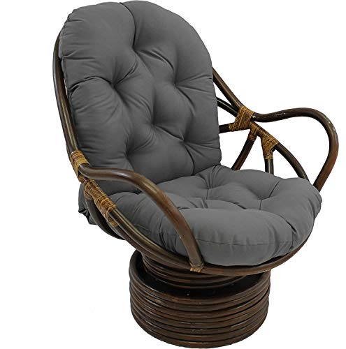 DLPY No Rattan Frame para Patio Outdoor Indoor,Papasan Rota Recambio Cojín,Suave Sólido Sarga Impermeable Cojín para Silla