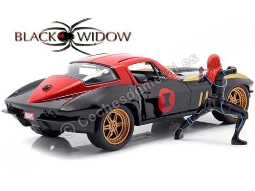 Auto Die-cast Marvel 1:24 Chevy Corvette 1966 miniatura 2