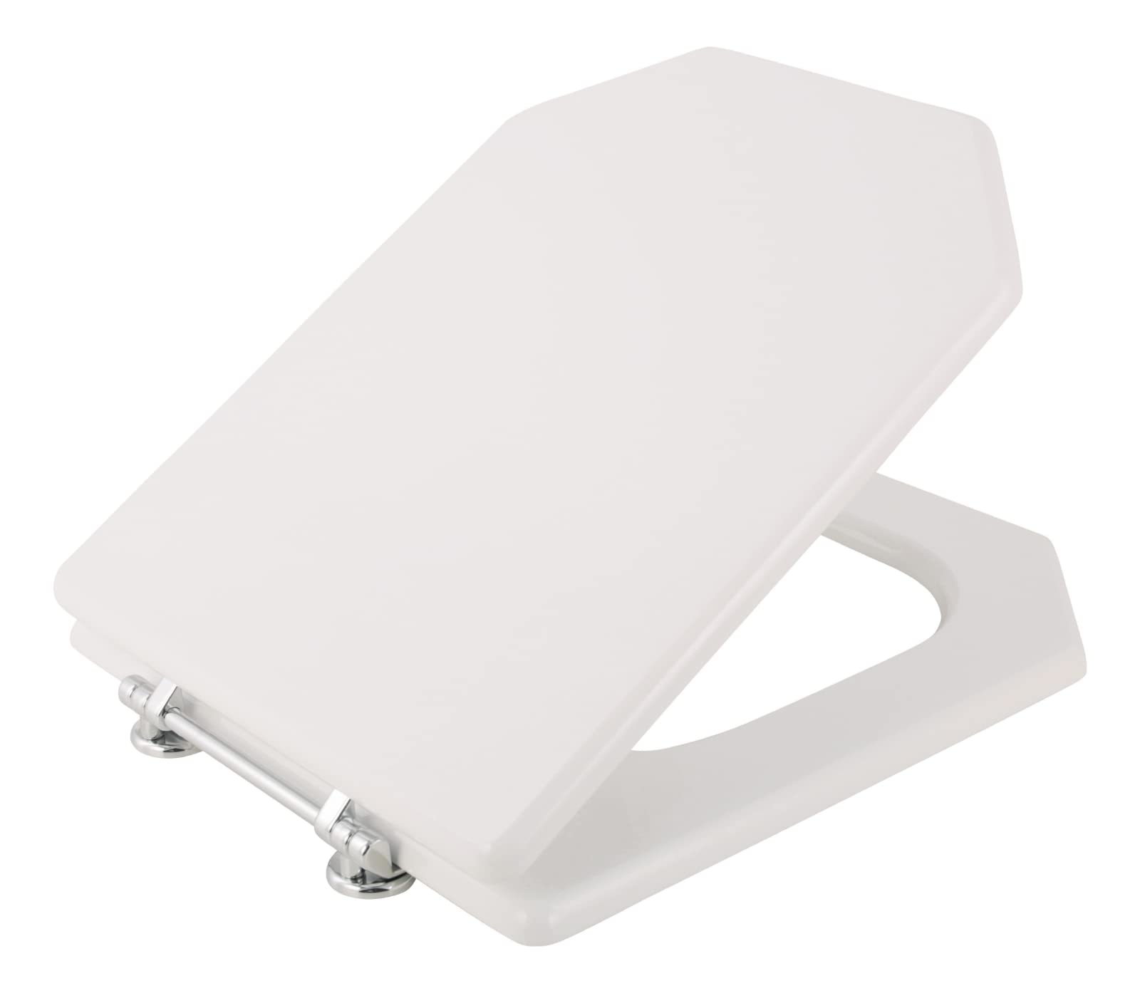 Sanitop-Wingenroth - 56696 4 - WC-Sitz in Wieß - Hochwertiger Toilettensitz mit Holzkern & Edelstahlscharnier