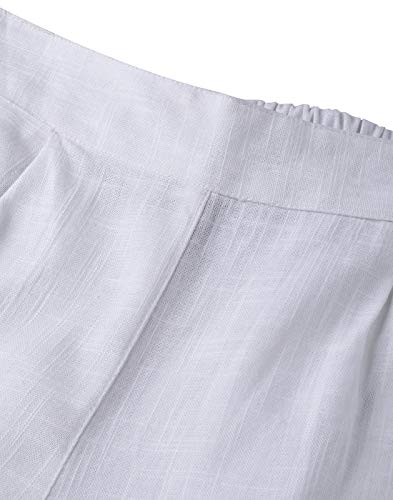 Image of Yash Gallery Women's Regular Fit Mid Rise Solid Cotton Slub Ankle Length Regular Trouser Pant