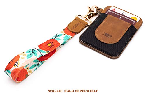 Image of POCKT Lanyard for Keys Wristlet Strap Key Chain Holder for Men and Women - Cool Hand Wrist Lanyards for Keys and Wallets | Poppy