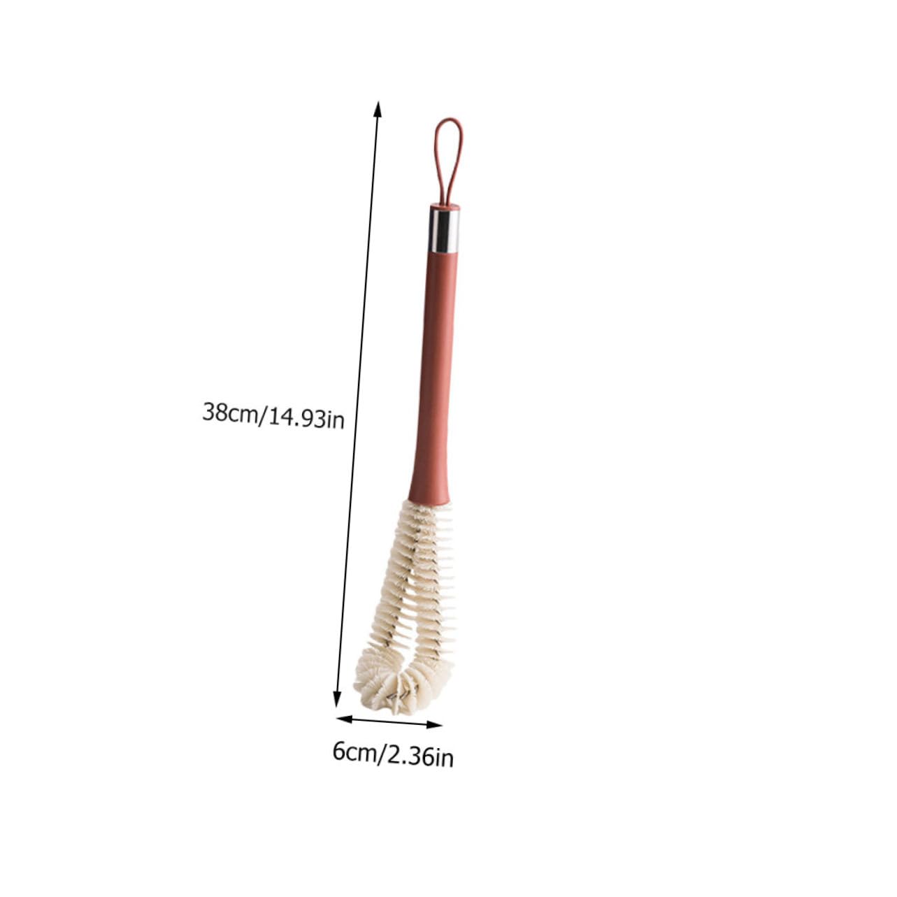TOVINANNA 1Pc Household Cup Cleaning Brush with Long Handle Durable Nylon Bristles for Deep Cleaning Bottles and Cups for Bottles Red