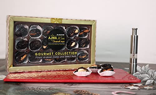 Image of MARKSTOR Ajwa Dates & Nuts-Gift Box-Gourmet Collection Of Exotic Arabian Dates Filled With Select Nuts, Fresh (18 Pieces, 0.46 Gram)