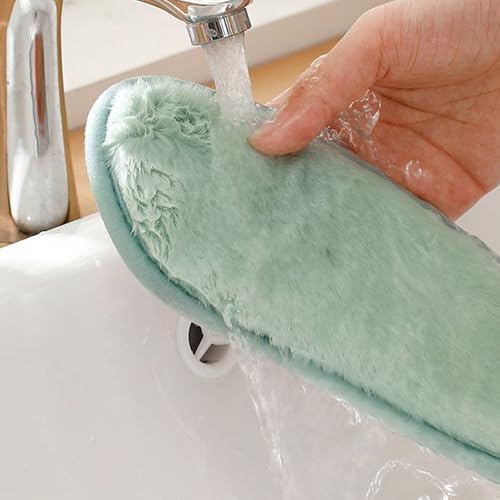 Cojín para asiento de inodoro contra el frío con peluche lavable 8