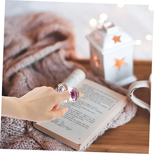 Porte page résine transparent avec fleurs séchées x5
