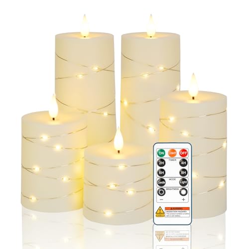 Velas de batería para regalo y centros de mesa con luces de cadena