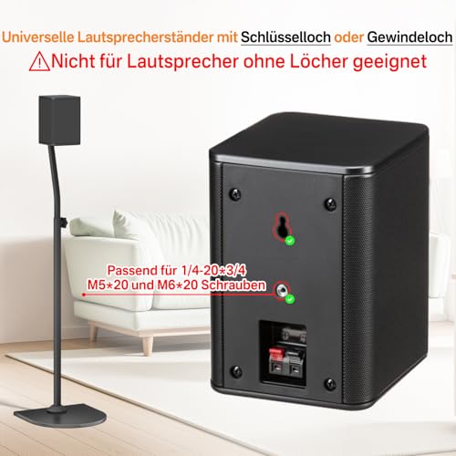 Universele surround luidsprekerstandaard paar, in hoogte verstelbaar van 83,82 cm tot 106,68 cm - luidsprekerstandaard achter voor LG, Vizio, Sony, Samsung De meest gangbare houders voor - Afbeelding 4