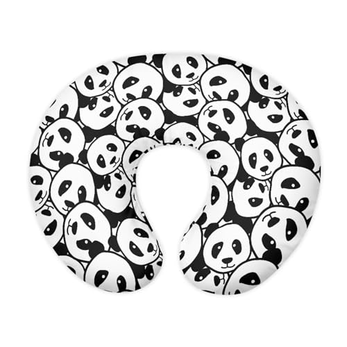 Image of Black White Panda Baby Nursing Pillow Cover Removable Breathable Breastfeeding Pillow Slipcover, Stretchy Nursing Pillow Case Fits Snug On Infant
