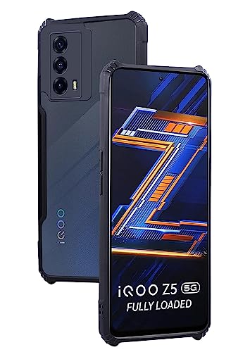 Image of Jkobi Back Cover Case for vivo iQOO Z5 5G (Shockproof with Polycarbonate Clear Panel | Professional Black)