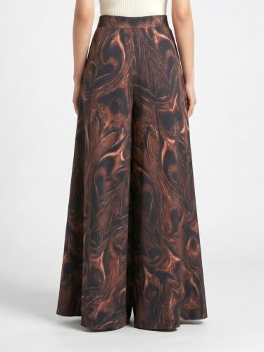 Image of HELLCAT Trousers for Woman | Palazzo Pants | Wide Leg Printed Palazzo | Women Casual Trouser | Korean Trousers