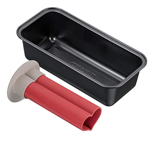 Original Kaiser Inspiration Backform Kastenform 25 cm mit Herz Motiv-Einsatz, Königskuchenform antihaftbeschichtet, Kastenform Kuchen, gleichmäßige Bräunung, Schwarz