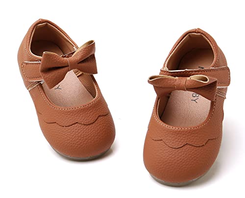 WILLFUN Toddler Little Girls Mary Jane Flats Bowknot Princess Dress Ballet Shoes Non-Slip Soft Sole School Party Girl’s Shoes