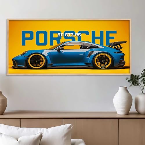 Image of kotart Big 911 GT3RS Porsche Car Framed Posters Gift Items for Boys Room Wall Decoration Bedroom Living Room Office Studio Decor | Car Poster Frame for Wall Decor Set Of 1 Size (13 x 25 inch)