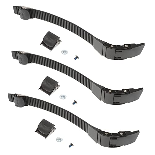 Kisangel Roller Skates Strap Replacement 3 Pack Black PVC Buckle for Skating Shoes