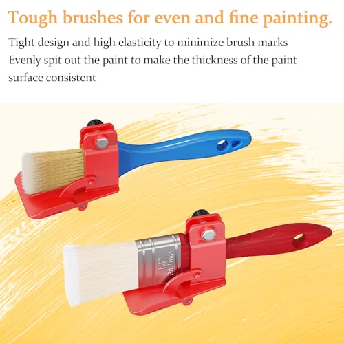 8 Teiliges Wand Streichen Set, Gleichmäßig Auftragen, Ohne DASS die Pinselkante Ausläuft, mit Multifunktionaler Kantenschneider mit Runder Kappe, Geeignet für Raumeckwände und Decken (rot)