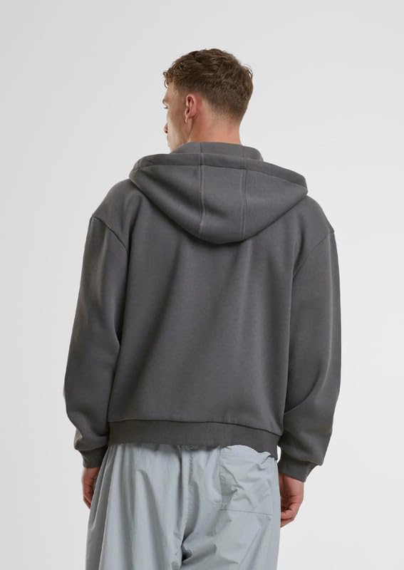 Image of Besick Premium Cotton Solid Relaxed Fit Zipper Hoodie for Men