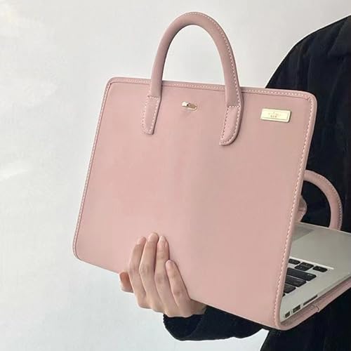 Funda para portátil rosa de piel sintética accesorio impermeable b con asa 4