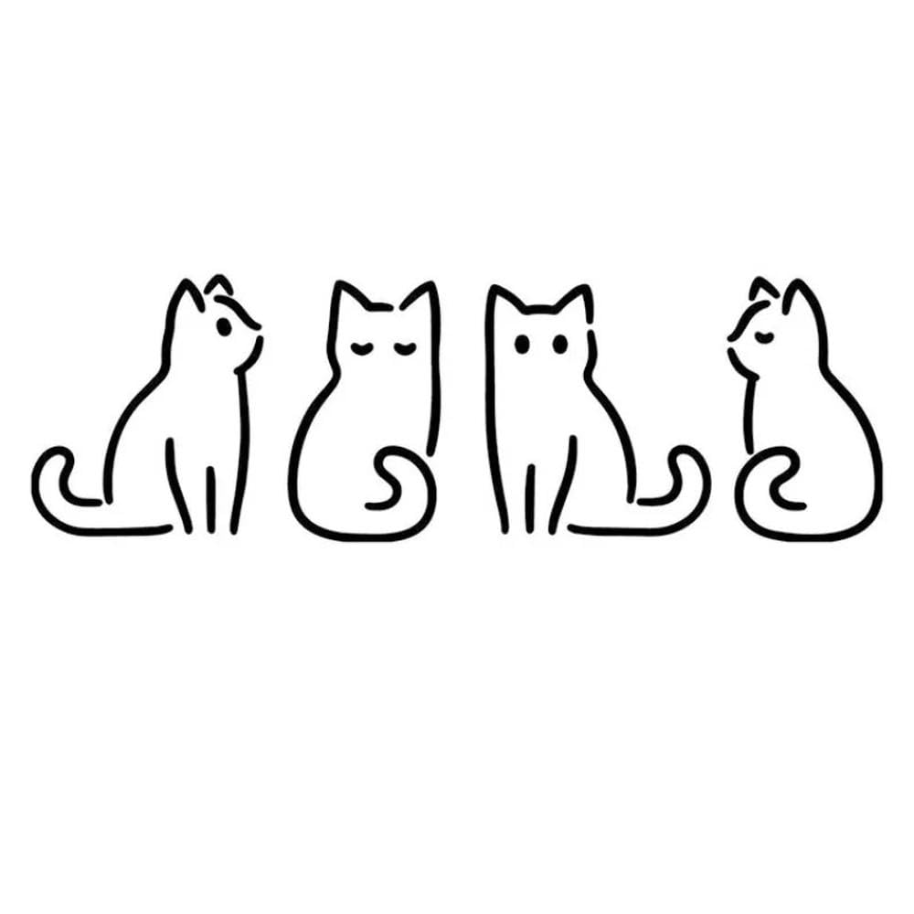 Cat Car Window Sticker Animal Decal Window Bumper Exterior Decoration Accessories(Black)
