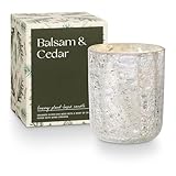 Illume Small Boxed Crackle Glass Candle, Balsam & Cedar