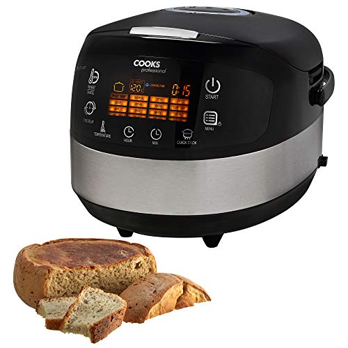 Cooks Professional 1000W Digital Multi Cooker, 5 Litre Removable Bowl, 16 in 1, LCD Panel & Accessories Included