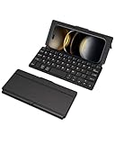 Doohoeek Dual Bluetooth Mini Keyboard for Phone, Portable Wireless Keyboard With Stand for iPhone, iPad Mini, Samsung Z Fold, Compatibel With iOS, Android and Windows, Black