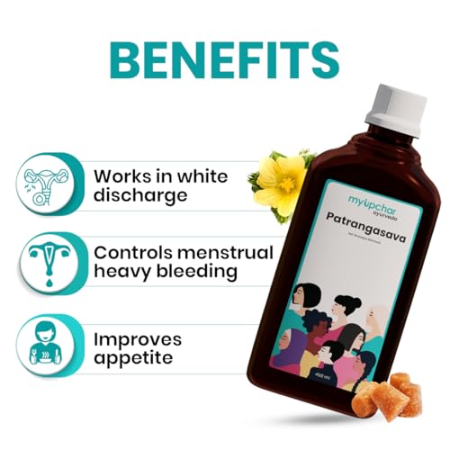 Image of myUpchar Ayurveda Patrangasava - Liquid Ayurvedic Supplement for Periods, Mood Swings, Weakness, PCOS & PCOD Relief, Improves Digestion, Hemoglobin Levels, White Discharge - 450ml