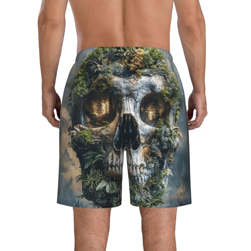 Men's Quick Dry Swim Shorts Skull Tree Forest Fantasy Style Beach Trunks with Pockets2