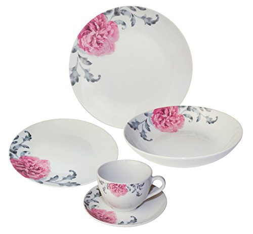 Arte Viva 30-Piece Como Porcelain Dinnerware Place Setting, Serving for 6