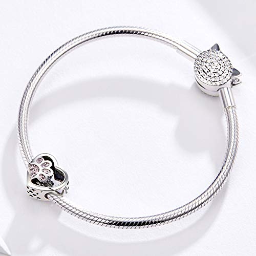 Abalorio de pata de perro en plata 925 para pulseras 2