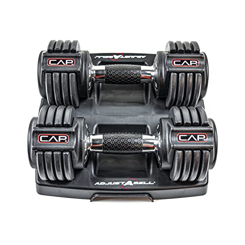 Image of CAP ADJUSTABELL Adjustable Dumbbell Weights - Singles & Pairs | 12.5 lb, 25 lb & 55 lb | Multiple Handle Options