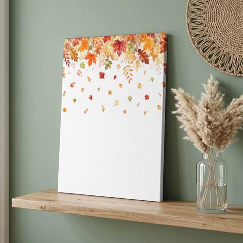 Fall Maple Leaves Canvas Wall Art for Living Room, Country