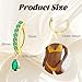 Masedy 14G G23 Titanium Clicker Belly Button Rings for Women Teardrop CZ Dangle Belly Button Ring Curved Reverse Barbell Navel Rings Hypoallergenic Belly Piercing Jewelry Gold Green
